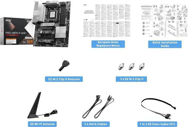 Alt view image 6 of 6 - MSI ProSeries Motherboard AMD Ryzen 9000/8000/7000 AM5 DDR5 PRO X870-P WIFI