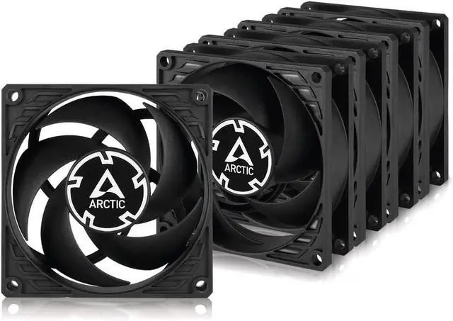 Main image of Arctic P8 PWM PST (5-Pack) 80mm Fan Speed: 200-3000 RPM Case Fan - Black/Black