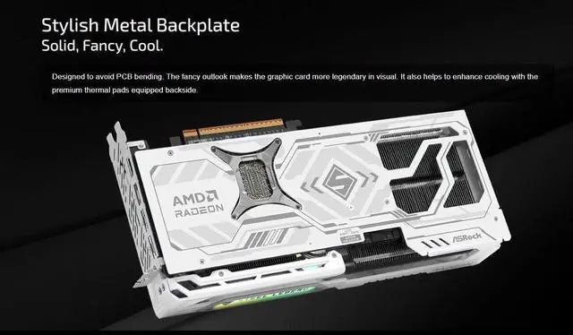 Alt view image 4 of 6 - ASRock AMD Radeon RX 9070 XT Steel Legend 16GB Graphics Card VG-9070XT SL16G