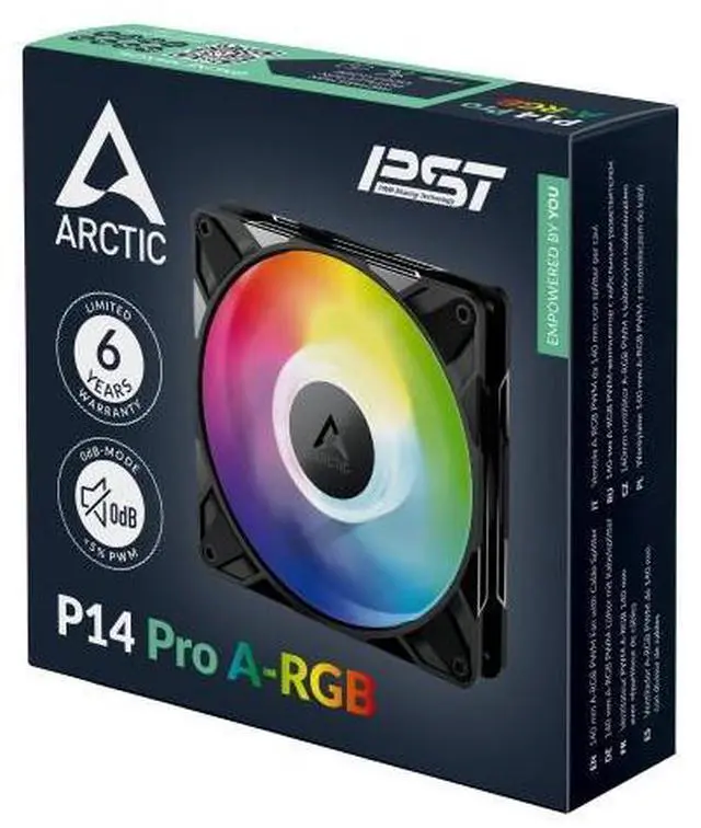 Alt view image 6 of 6 - Arctic P14 Pro A-RGB 140mm 2500rpm 4-Pin Case Fan (Black) ACFAN00315A