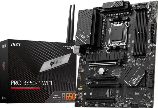 Main image of MSI ProSeries Motherboard AMD AM5 ATX DDR5 PCIe 4.0 M.2 PRO B650-P WIFI