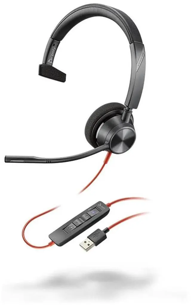 Main image of Poly Wired Single Ear (Mono) Headset with Boom Mic - USB-C with USB-A 8X216AA