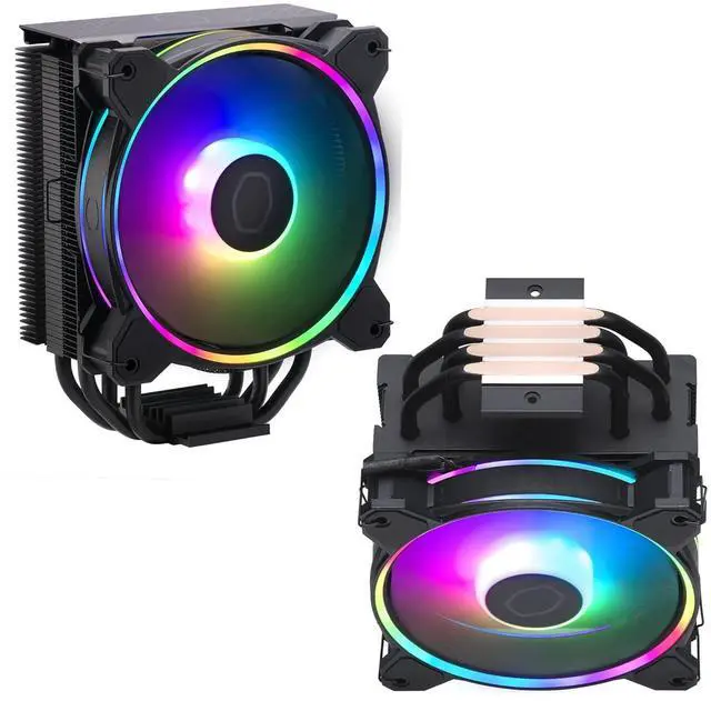 Alt view image 3 of 5 - Cooler Master Hyper 212 Halo CPU air Cooler Dual Loop ARGB (Black)