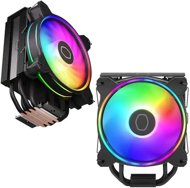 Alt view image 2 of 5 - Cooler Master Hyper 212 Halo CPU air Cooler Dual Loop ARGB (Black)