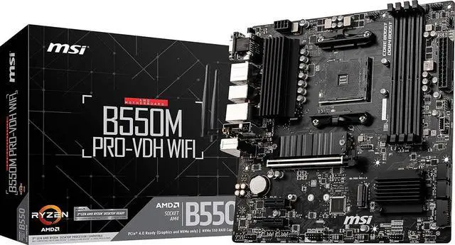 Main image of MSI ProSeries Motherboard (AMD AM4 DDR4 PCIe 4.0 MicroATX) B550M PRO-VDH WiFi