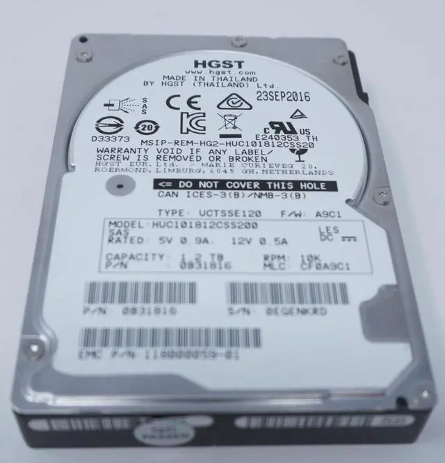 Alt view image 2 of 2 - (NOT FOR HOME PC!) HUC101812CSS200 0B32671 HGST 1.2TB 10K 12Gb/s SAS 2.5" Server Hard Drive RF