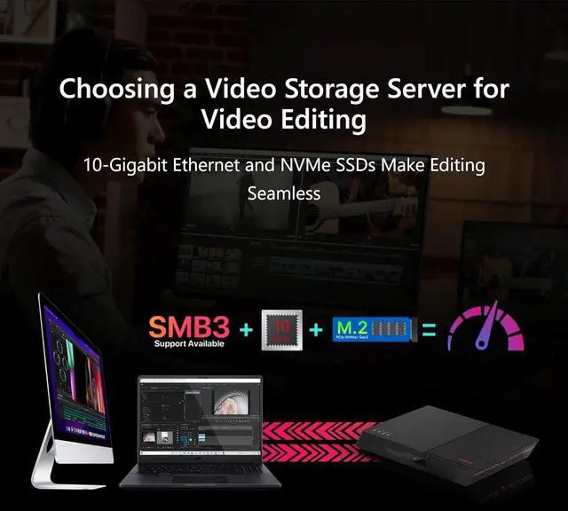 Alt view image 5 of 7 - Asustor Flashstor 12 Pro Gen 2 12 Bay NAS Quad-Core 2.3GHz CPU FS6812X