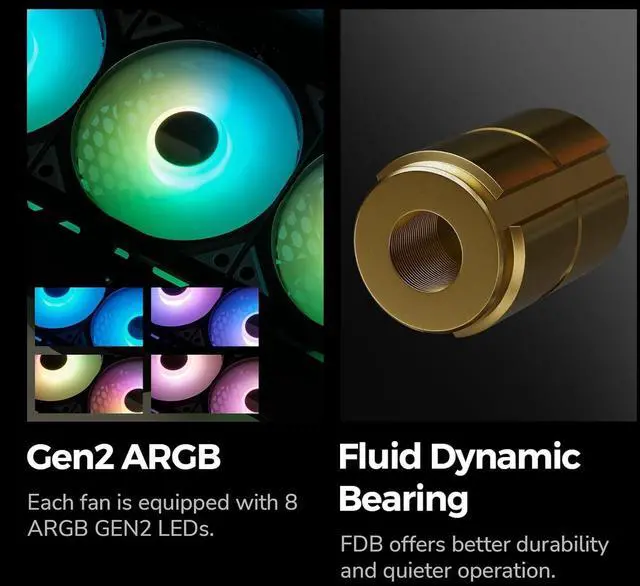 Alt view image 7 of 7 - TRYX Panorama 360 ARGB Asetek 8th Gen V2 AIO Cooler (White) L-P360A-AS3M-G1W