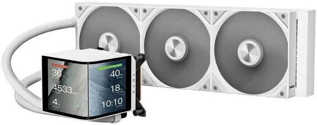 Main image of TRYX Panorama 360 Asetek 8th Gen V2 Non-ARGB AIO Cooler (White) L-P360N-DS3M-G1W