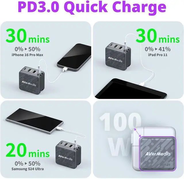 Alt view image 6 of 7 - AverMedia Elite Go for Streaming Portable Charger (BLACK) GC313ProBLACK