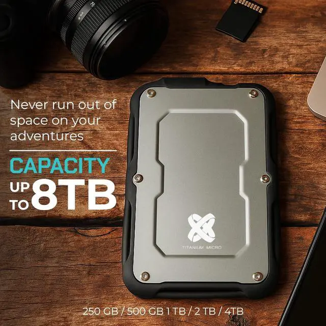 Alt view image 6 of 7 - Titanium Micro 1TB Titanium One Portable SSD Up to 550Mb/s USB 3.2 Type C