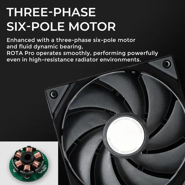 Alt view image 2 of 7 - TRYX ROTA PRO 140mm 4-Pin PWM Case Fan LCP Material FDB (Black) F-R140P-NN1M-G0K