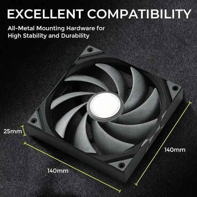 Alt view image 6 of 7 - TRYX ROTA PRO 140mm 4-Pin PWM Case Fan LCP Material FDB (Black) F-R140P-NN1M-G0K