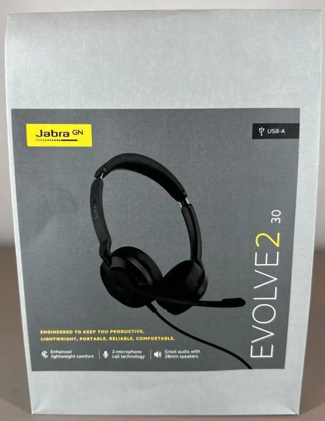 Main image of Jabra Evolve2 30 UC Stereo USB-A with 2 Built-in Microphones Work Wired Headset