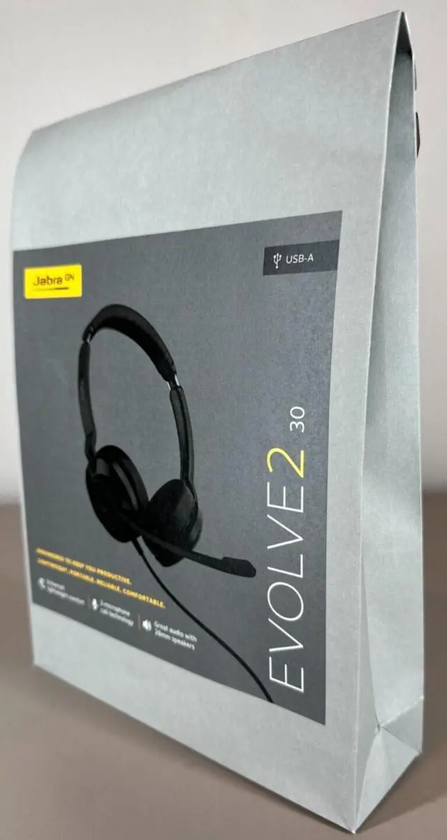 Alt view image 3 of 4 - Jabra Evolve2 30 UC Stereo USB-A with 2 Built-in Microphones Work Wired Headset