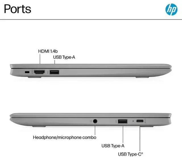 Alt view image 5 of 6 - HP Chromebook 14" HD Quad-Core Celeron N4500 4GB 64GB eMMC Webcam Chrome OS