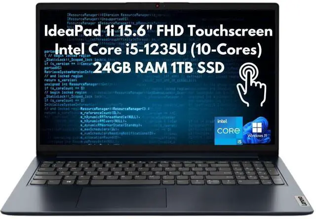 Main image of Lenovo IdeaPad 1i 15.6" FHD Touch Core i5-1235U 24GB 1TB SSD Cam Windows 11