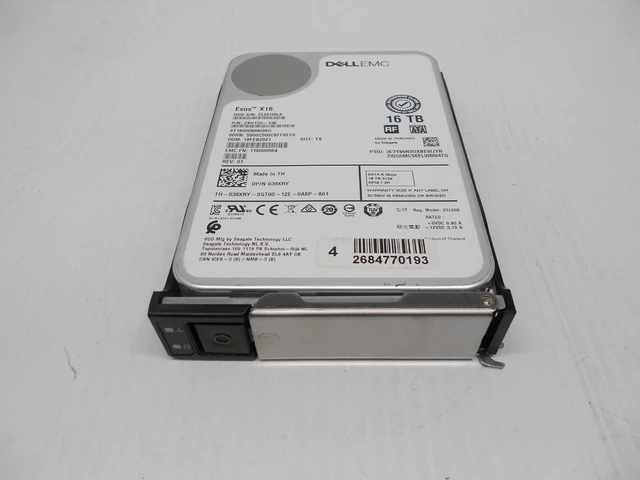 Main image of Dell 39XRY EMC Powervault XE7100 16TB 7.2K SATA Storage Hard Drive 3.5" W/ Tray
