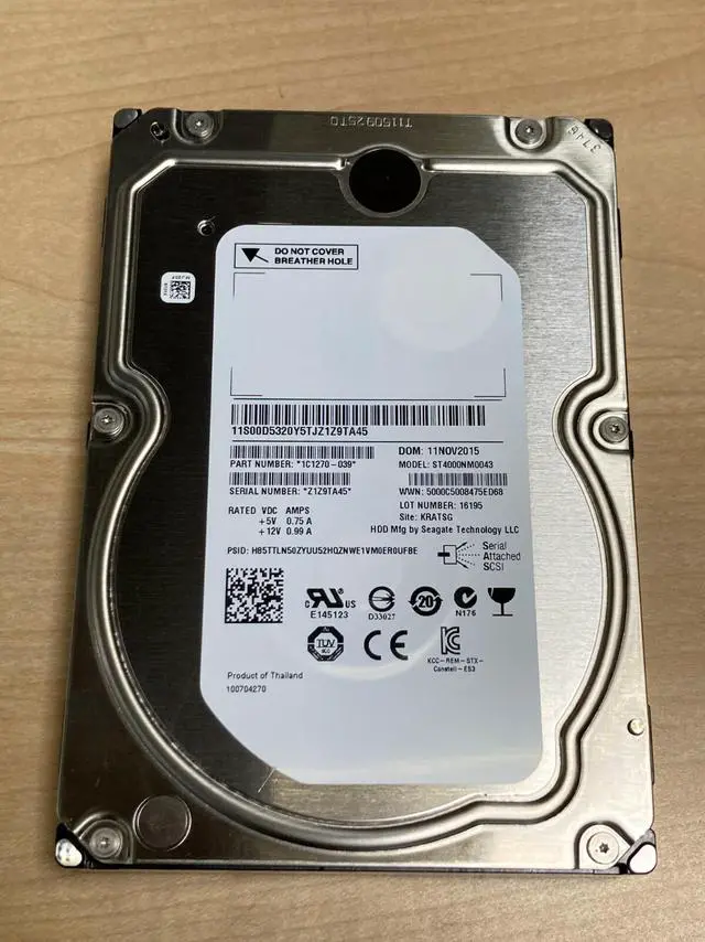 Main image of (NOT FOR HOME PC!) Seagate ES.3 ST4000NM0043 4TB 128MB Cache SAS 3.5" Internal HDD Dell Hp IBM HDD