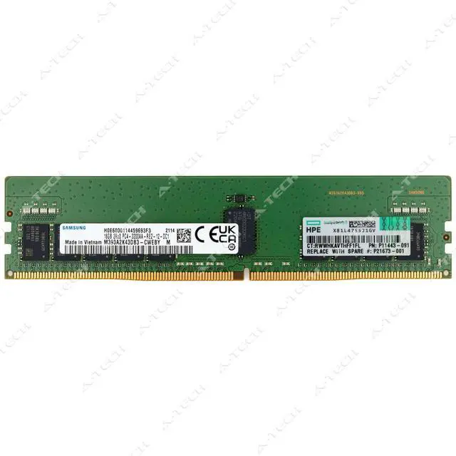 Main image of (NOT FOR HOME PC!) HP 16GB DDR4 ECC RDIMM P06031-B21 P21673-001 P11443-091 HPE Server Memory RAM 1x