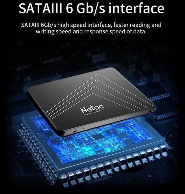Alt view image 3 of 7 - Netac 256GB SSD 2.5'' SATA III 6Gb/s Internal Solid State Drive 500MB/s PC/Latop