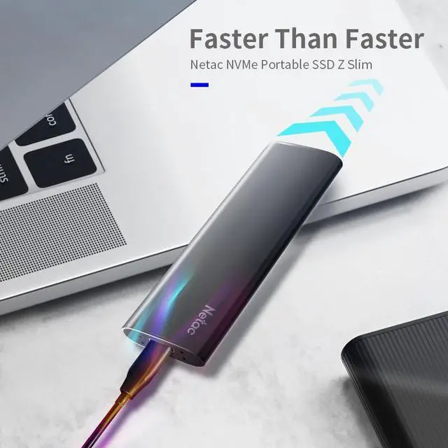 Alt view image 4 of 7 - Netac 250GB Portable SSD USB 3.2 Gen2 10Gbps Type-C External Solid State Drive