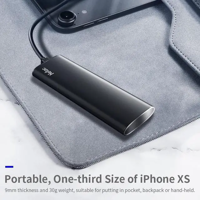 Alt view image 5 of 7 - Netac 250GB Portable SSD USB 3.2 Gen2 10Gbps Type-C External Solid State Drive