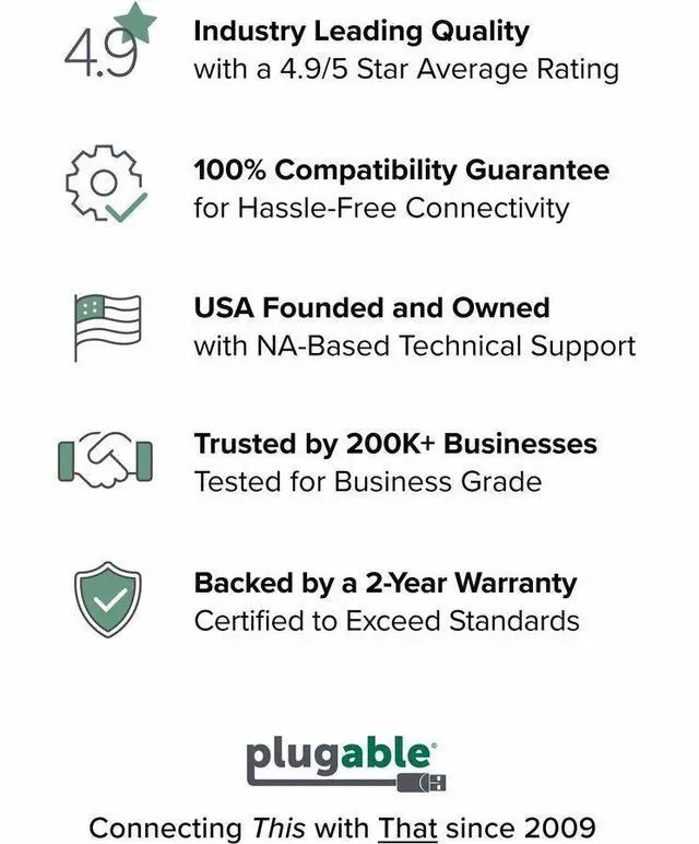 Alt view image 3 of 6 - Plugable 2.5G USB C and USB to Ethernet Adapter - 2-in-1 Adapter (usbc-e2500)