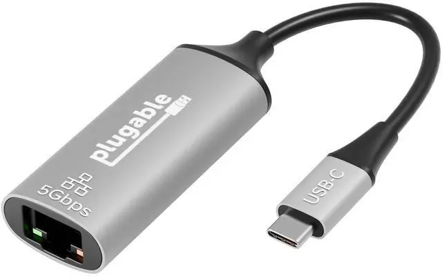 Main image of Plugable 5Gbps USB-C Ethernet Adapter - 5000Mbps Wired Network for Windows,