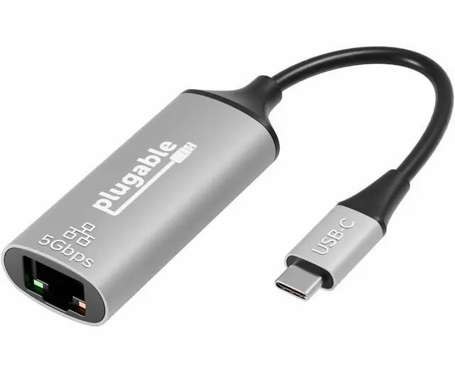 Alt view image 2 of 2 - Plugable 5Gbps USB-C Ethernet Adapter - 5000Mbps Wired Network for Windows,