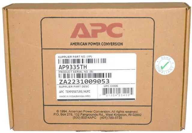 Alt view image 2 of 7 - APC Rackmount Temperature & Humidity Sensor AP9335TH