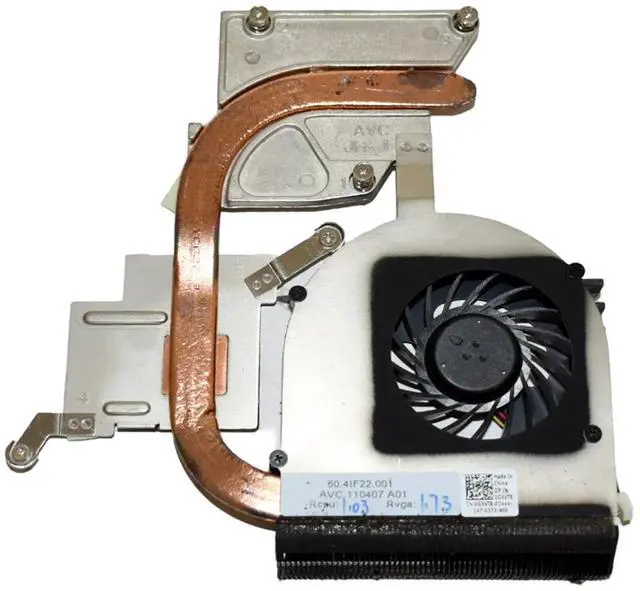 Alt view image 3 of 7 - Lot 5 Dell Vostro 3550 CPU Fan & Heatsink Assembly for AMD Radeon Discrete GXVT8