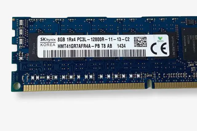 Alt view image 3 of 7 - SK Hynix HMT41GR7AFR4A-PB 8GB DDR3-1600 RDIMM PC3L-12800R Single Rank x4 Module