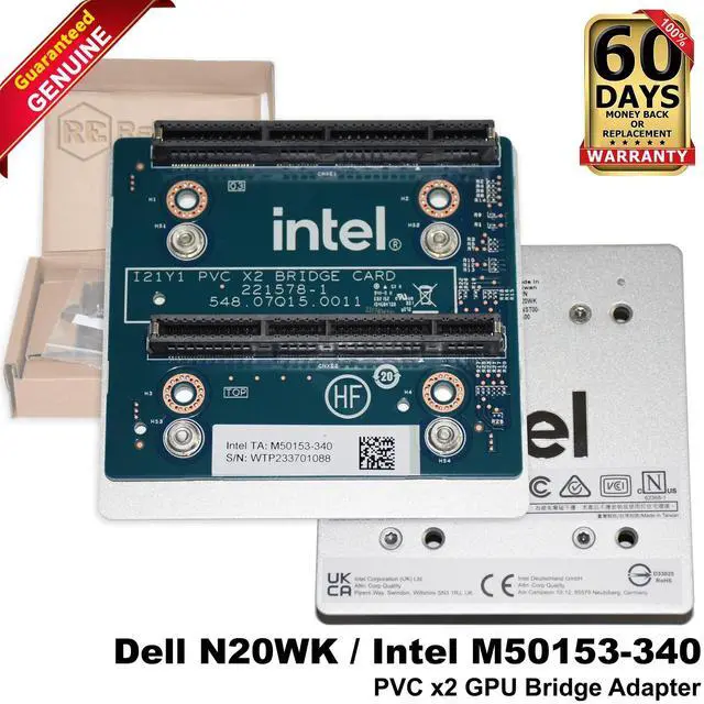 Main image of Dell Intel Data Center GPU Max 1100 PVC x2 Bridge Adapter Card N20WK M50153-340