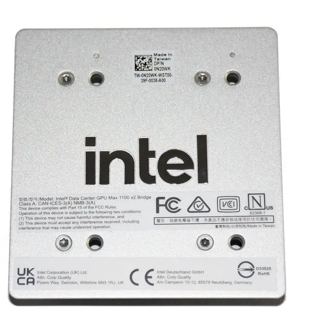 Alt view image 4 of 7 - Dell Intel Data Center GPU Max 1100 PVC x2 Bridge Adapter Card N20WK M50153-340