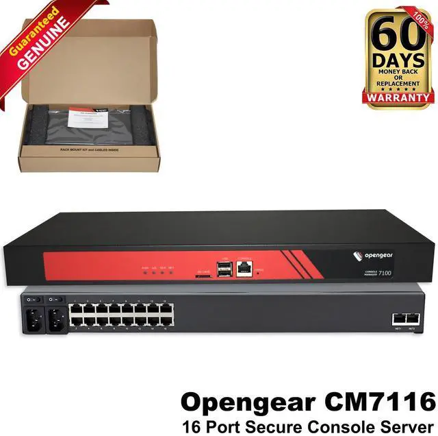 Main image of Opengear CM7116-2-DAC 16-Ports Serial RS-232 and 2-Ports Ethernet Console Server - OEM