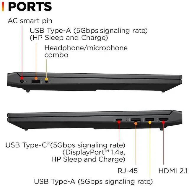 Alt view image 6 of 7 - HP Victus Gaming 15.6" 144Hz FHD Core i5-13420H 16GB 1TB SSD GeForce RTX 3050