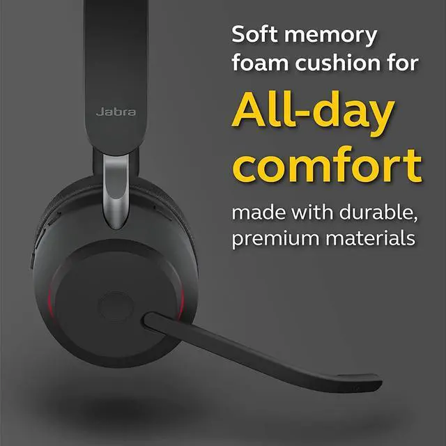 Alt view image 6 of 7 - Jabra Evolve2 65 USB-A MS Mono with Charging Stand - Black,