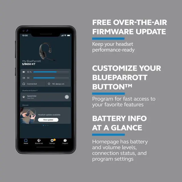 Alt view image 7 of 7 - BlueParrott S650-XT Wireless Bluetooth Noise Cancelling Headset, 36hrs battery