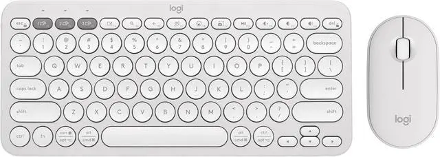 Main image of Logitech Pebble 2 Combo Wireless Keyboard/Mouse Bundle - Tonal White