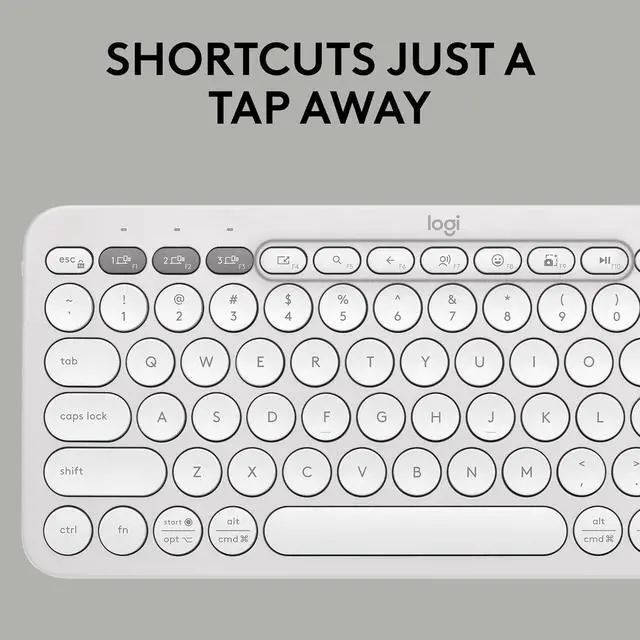 Alt view image 5 of 7 - Logitech Pebble 2 Combo Wireless Keyboard/Mouse Bundle - Tonal White