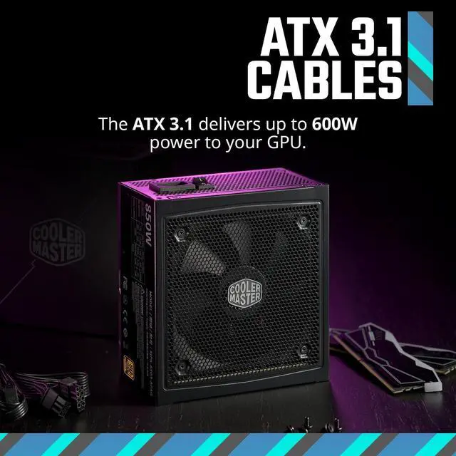 Alt view image 4 of 7 - Cooler Master MWE Gold MPX-8503-AFAG 850W Power Supply ATX 120 V AC 230 V AC