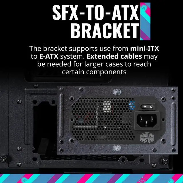 Alt view image 6 of 7 - Cooler Master V850 SFX Gold ATX 3.0 Full Modular Power Supply MPY8501SFHAGV3U