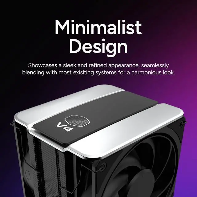 Alt view image 6 of 7 - Cooler Master V4 Alpha 3DHP V Cooling Fan/Heatsink MAZT2HP217PKR1