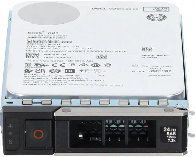 Alt view image 2 of 5 - (NOT FOR HOME PC!) Dell 24TB 7.2K 512e 12Gbps NL SAS 3.5 HDD Exos X24 (GPP63-CDN)