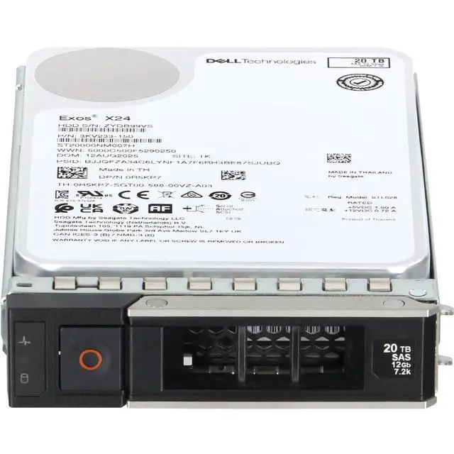 Alt view image 2 of 5 - (NOT FOR HOME PC!) Dell 20TB 7.2k 512e 12Gbps NL SAS 3.5 HDD Exos X24 (R5KP7) -CR