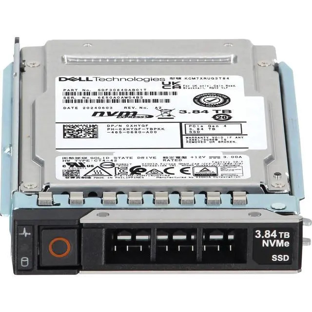 Alt view image 2 of 5 - Dell 3.84TB Enterprise NVMe Gen4 RI TLC 2.5 SSD CM7-R (XHYGF)