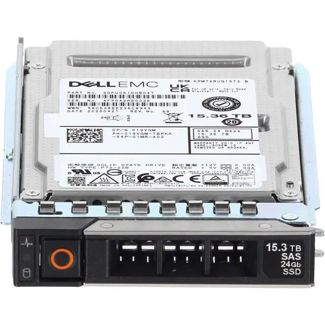 Alt view image 2 of 5 - (NOT FOR HOME PC!) Dell 15.36TB 24Gbps SAS RI TLC 2.5 SSD KPM7XRUG15T3 (19VGM-COL)