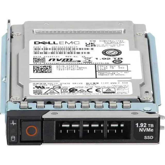 Alt view image 2 of 5 - Dell 1.92TB Enterprise NVMe Gen4 RI TLC SED FIPS 2.5 SSD CM6-R (TXP72)