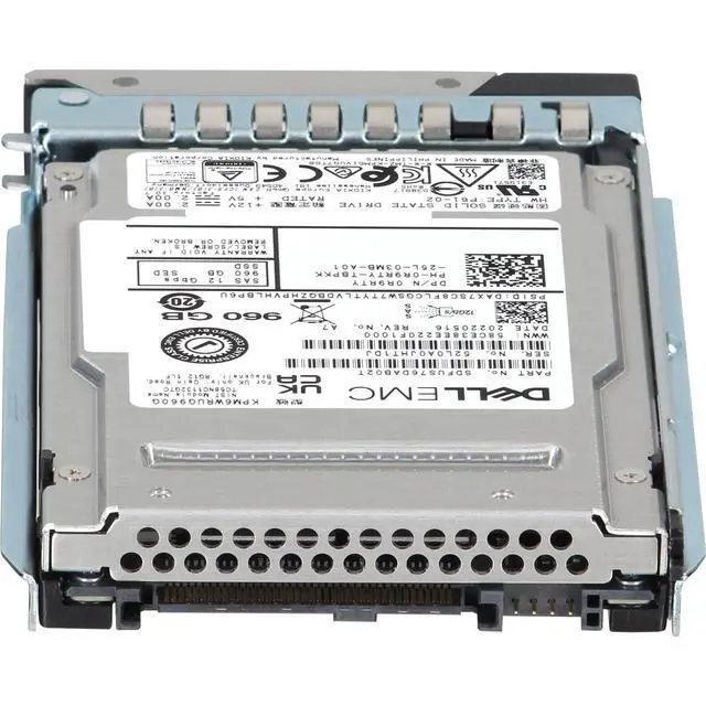 Alt view image 4 of 5 - (NOT FOR HOME PC!) Dell 960GB 12/24Gbps SAS RI TLC SED FIPS 2.5 SSD KPM6WRUG960G (R9RTY)